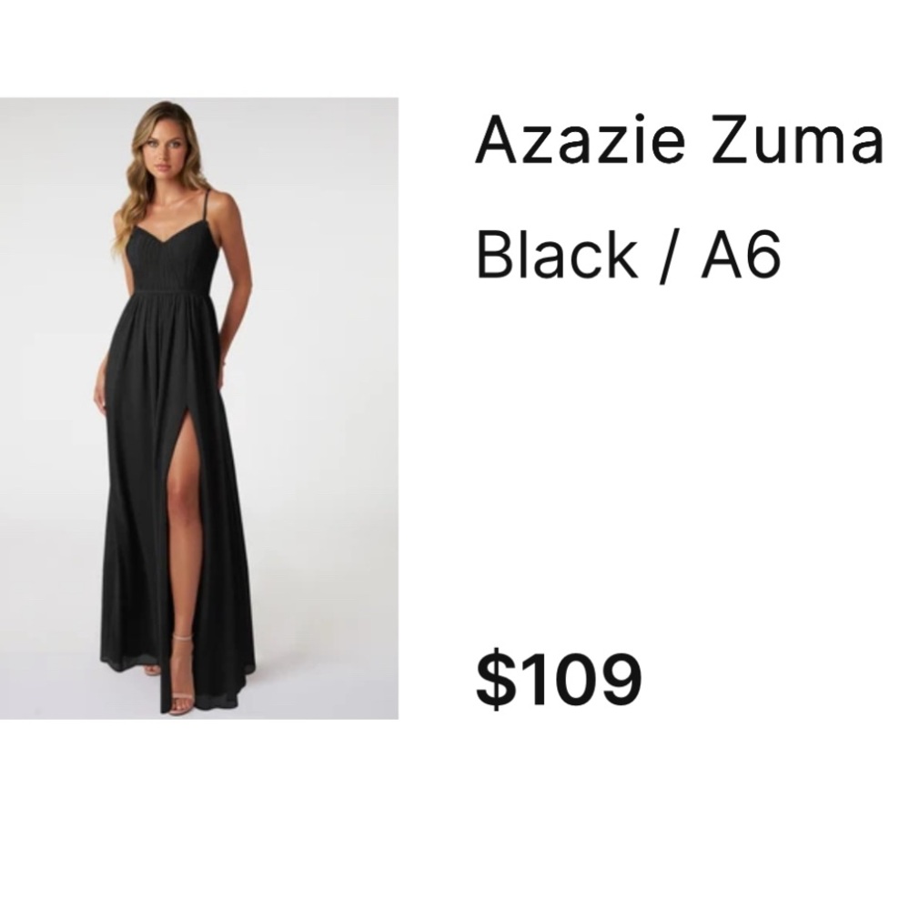 Azazie Zuma Black Maxi Dress with Sweetheart Neckline